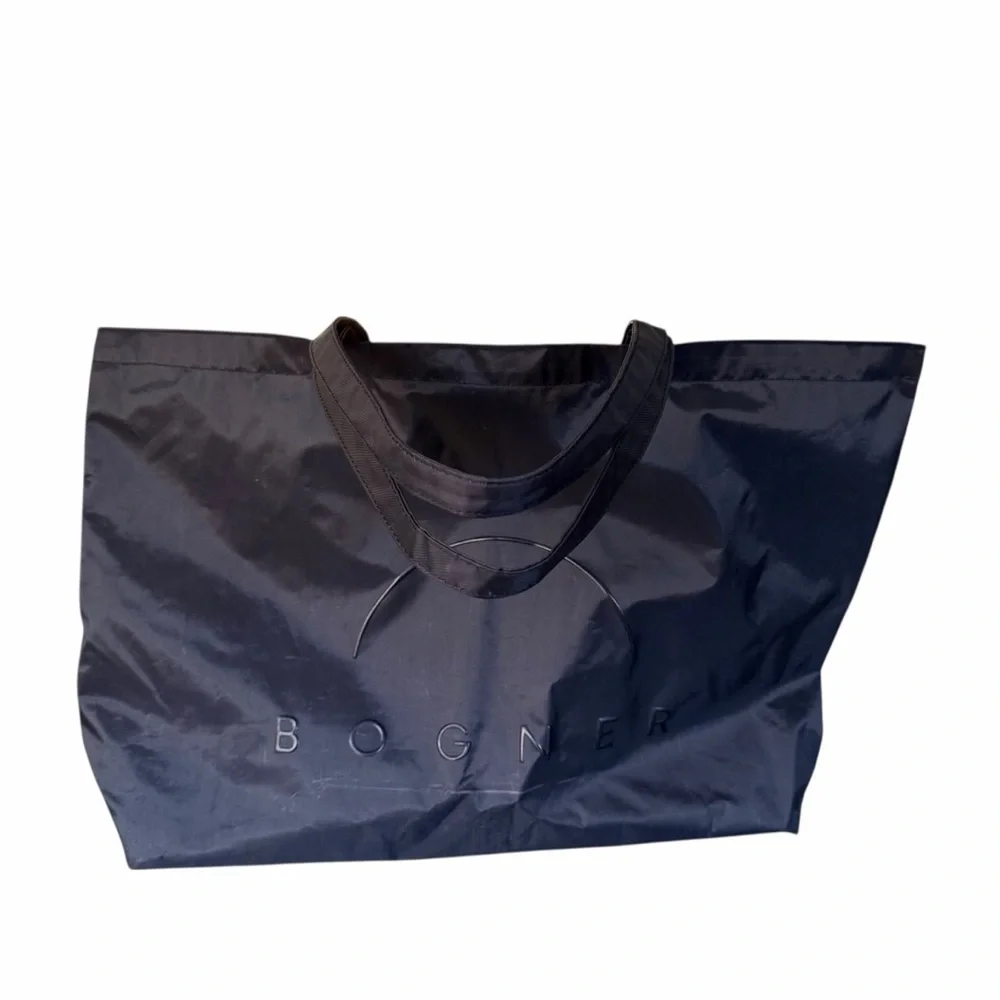 Bogner Large Black Nylon Top Zipper Top Handle Tote Bag
